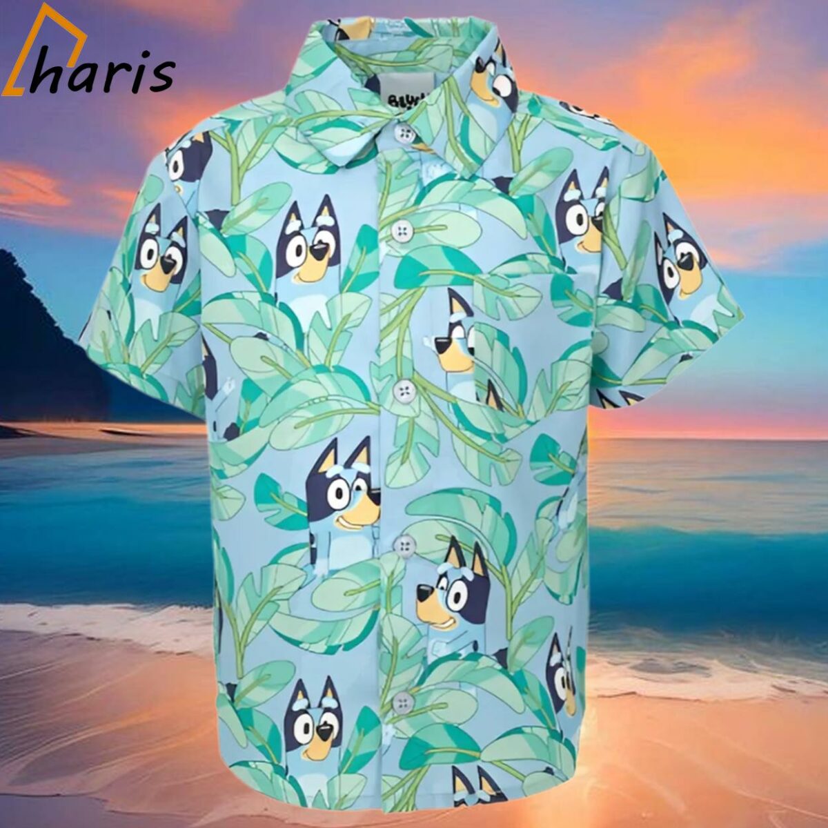 Bluey Big Boys Hawaiian Button Down Dress Shirt 2 2