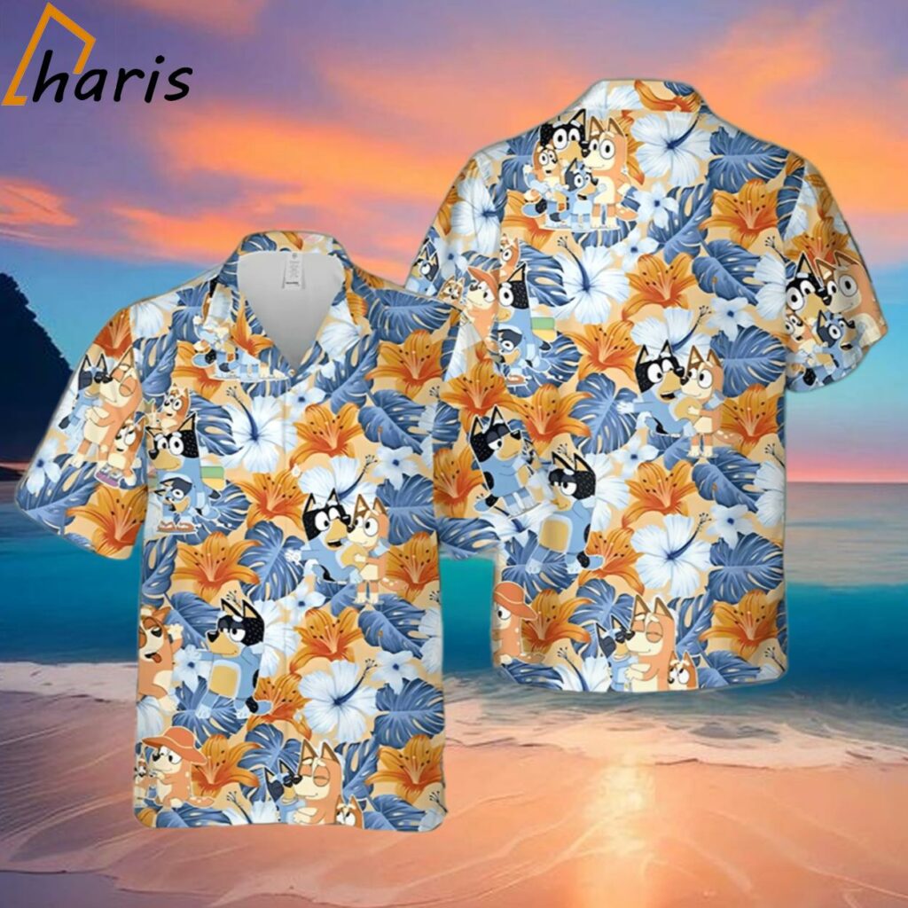 Bluey Family Beach Summer Hawaiian Shirt