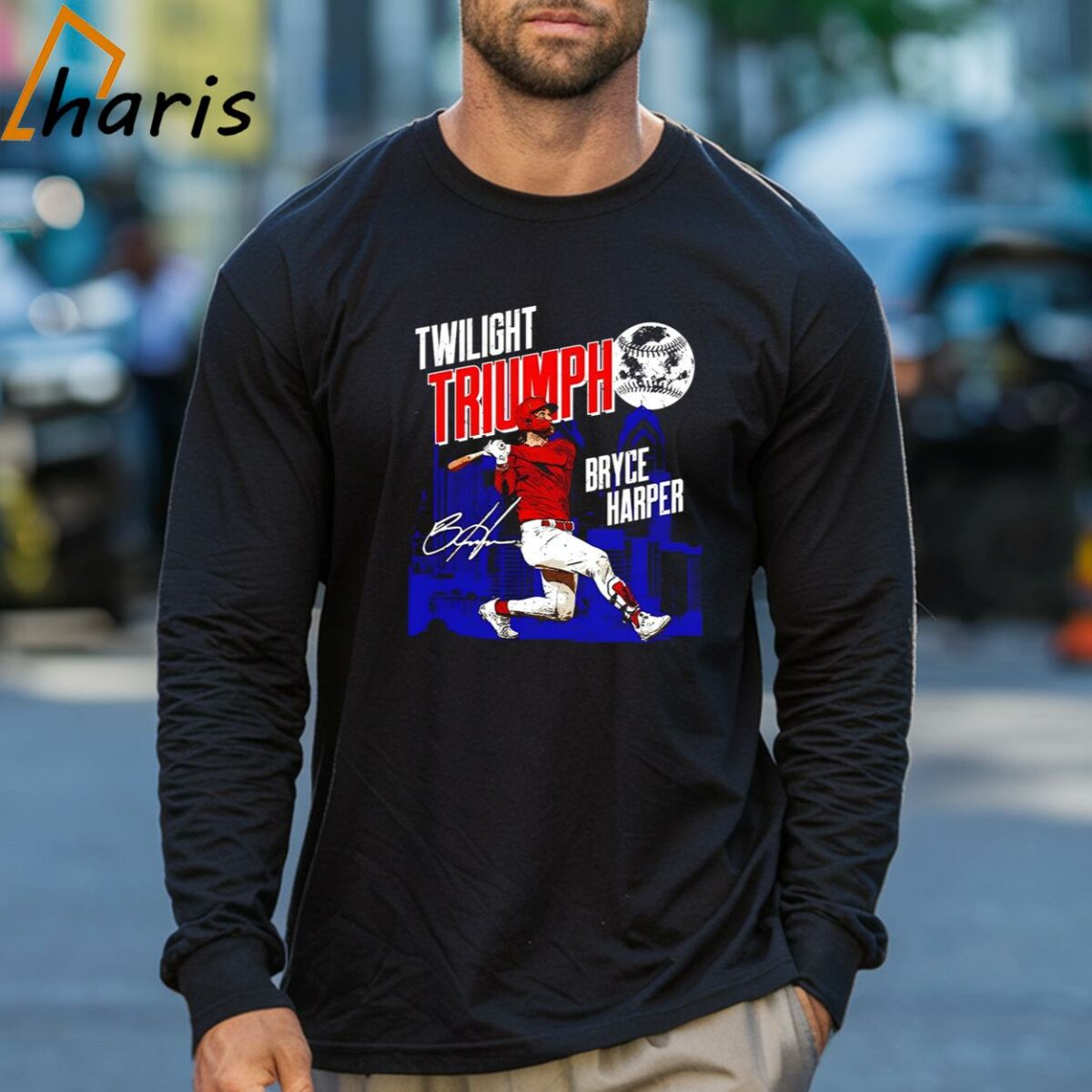 Bryce Harper Twilight Triumph Philadelphia Phillies Signature Shirt 3 Long sleeve shirt