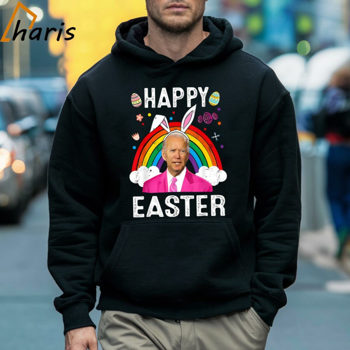 Bunny Joe Bi Den Rainbow Happy Easter T shirt 5 Hoodie