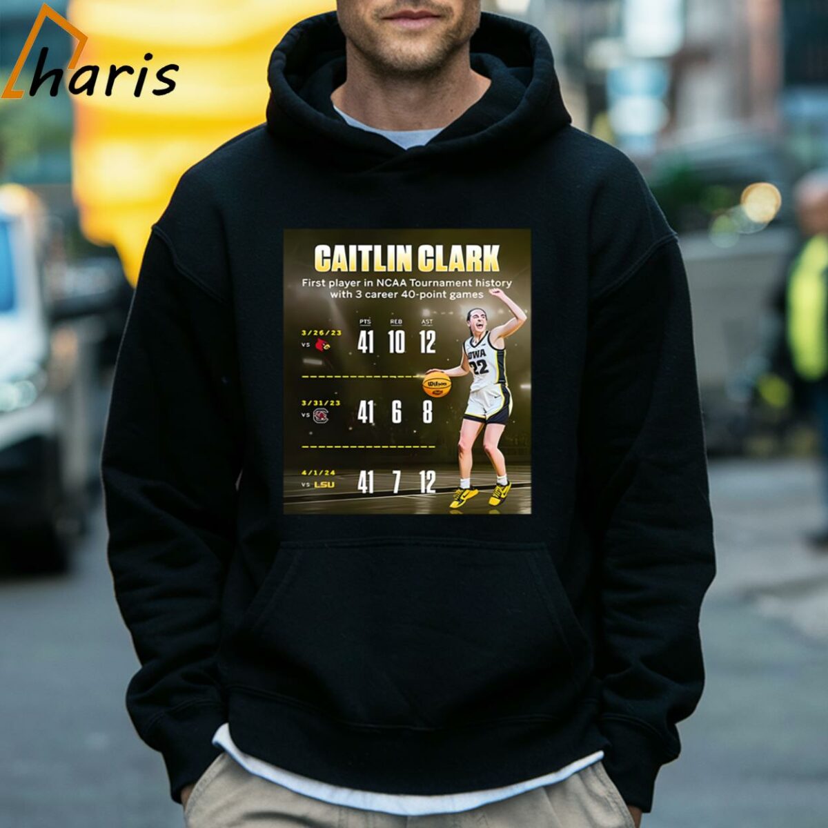 Caitlin Clark Become The First Player In NCAA Tournament History T Shirt 5 Hoodie