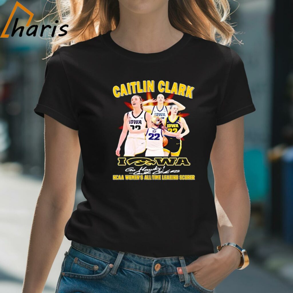 Caitlin Clark Iowa Hawkeyes NCAA Women's All Time Leading Scorer Signature Shirt