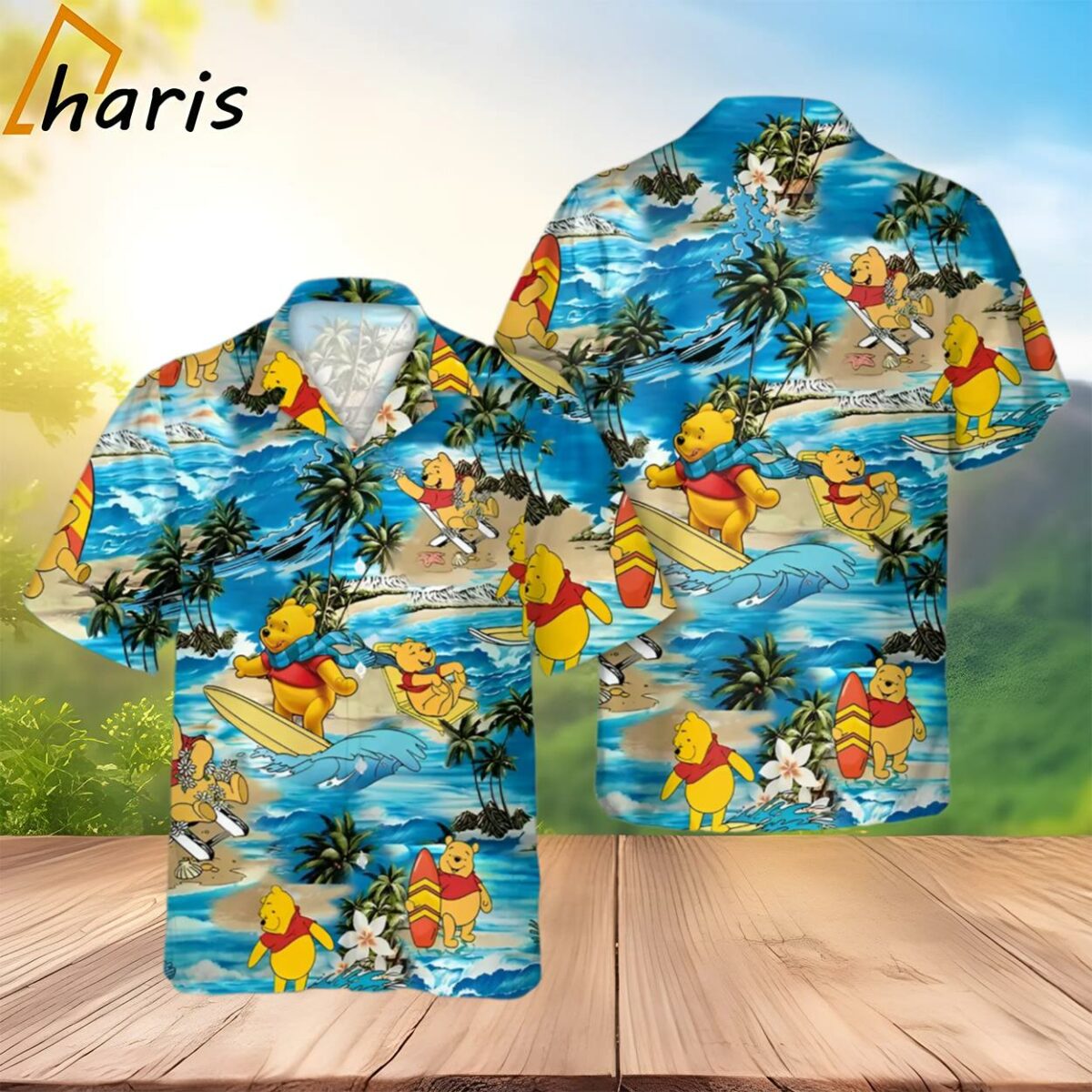 Cartoon Disneyy Pooh Bear Surfing Hawaiian Shirt 2 3