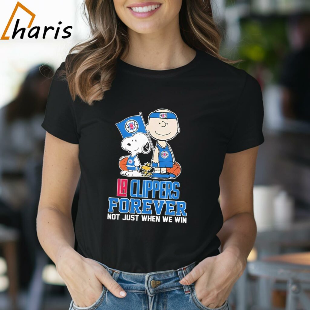 Charlie Brown Snoopy And Woodstock LA Clippers Forever Not Just When We Win 2024 Shirt