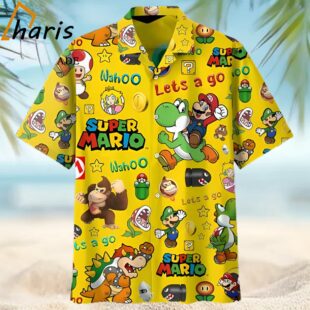 Cheap Lets Go Yellow Super Mario Hawaiians Shirt 1 1