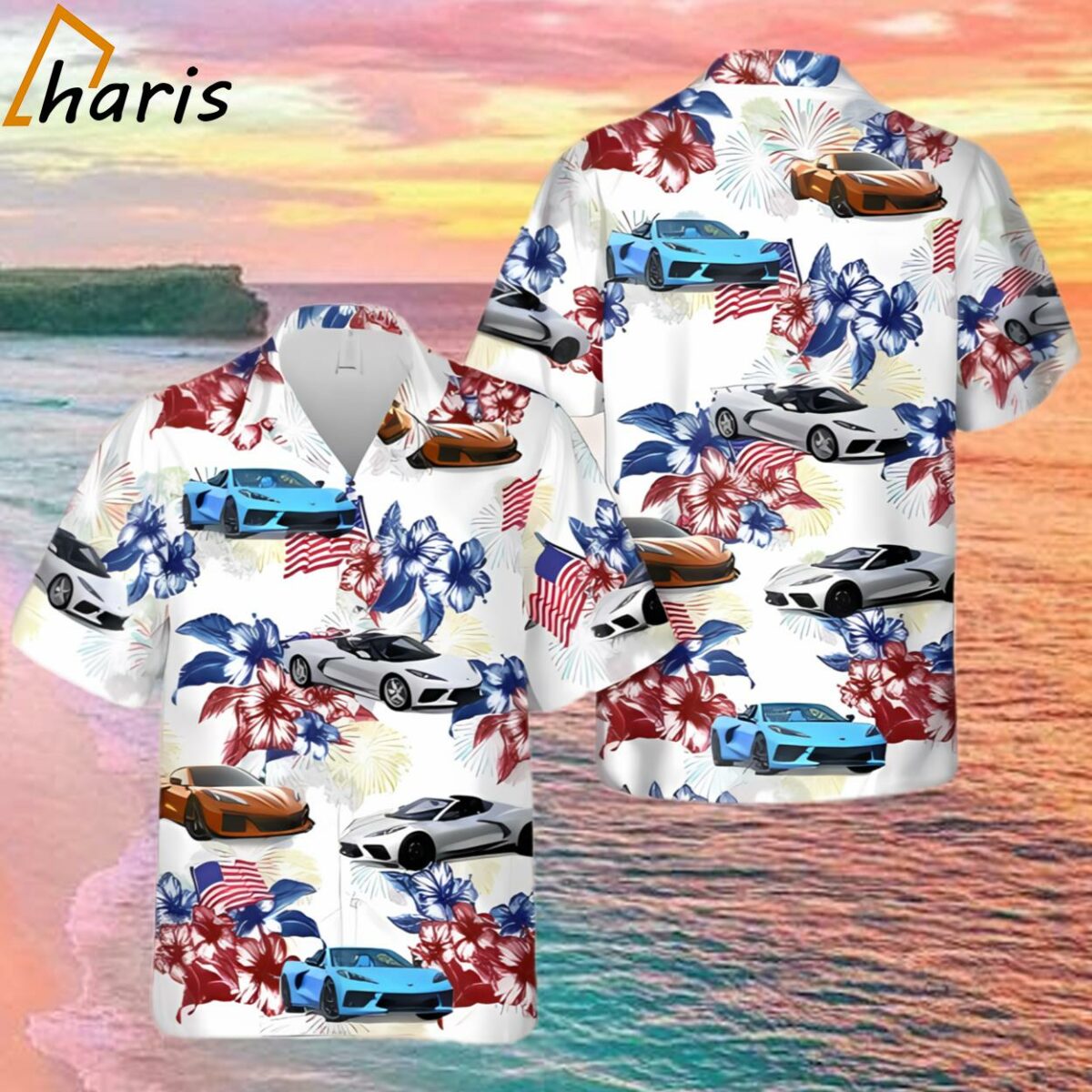 Chevy Corvette C8 4th Of July Hawaiian Shirt 1 1