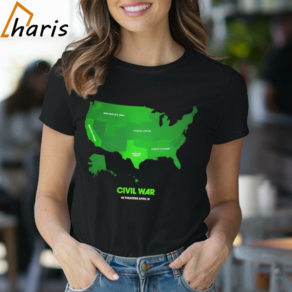Civil War Movie The US Map Shirt