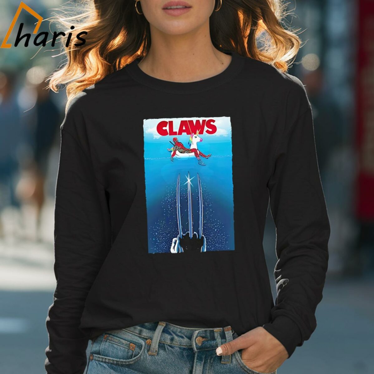 Claws Deadpool Wolverine and Jaws Shirt 4 Long sleeve shirt