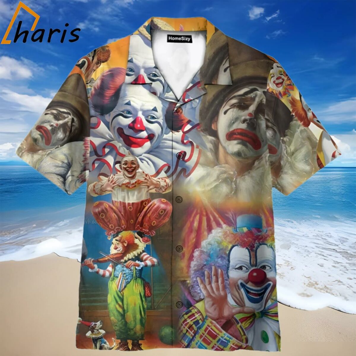 Clown Vintage Circus Pattern Hawaiian Shirt 1 1