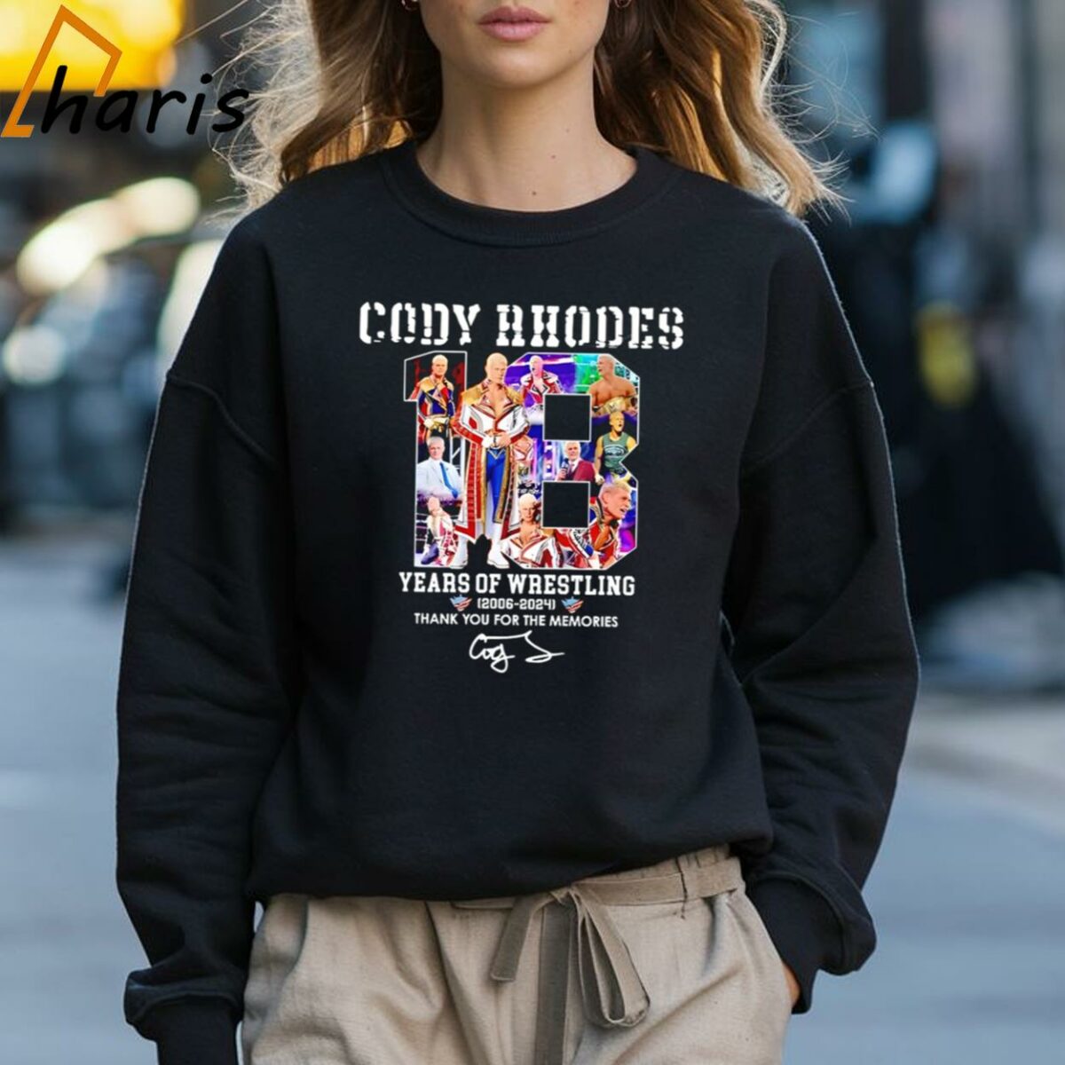 Cody Rhodes 18 Years Of Wrestling 2006 2024 Thank You For The Memories shirt 3 Sweatshirt