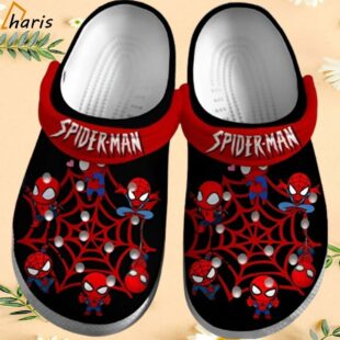 Cute Tiny Spiderman Love Black and Red Crocs 1 1
