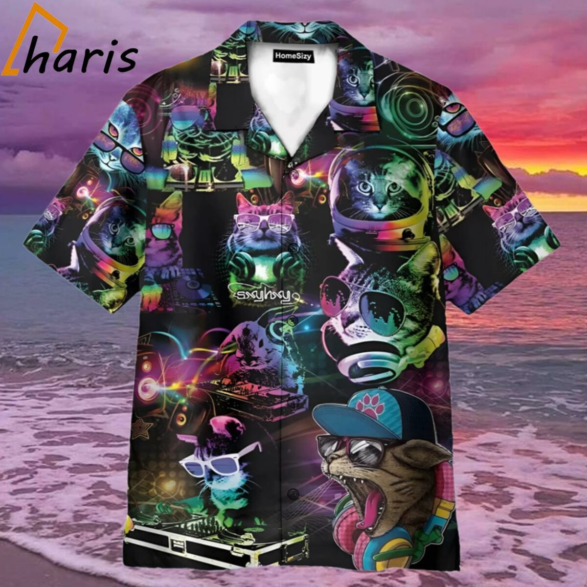 DJ Disco Cats Funny Hawaiian Shirt 1 2
