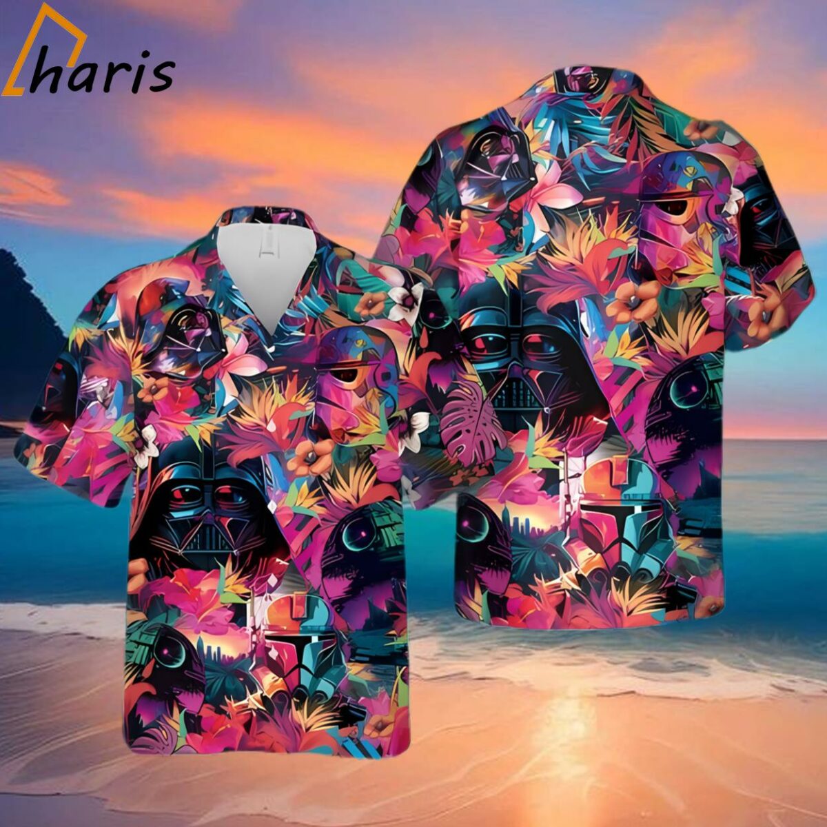 Darth Vader Star Wars Synthwave Hawaiian Shirts 2 2