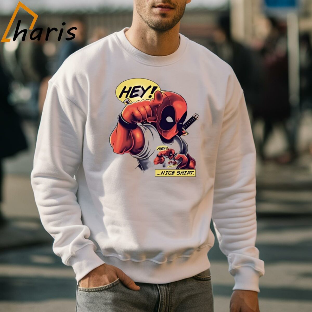 Deadpool Hey Nice Shirt Gifts For Men 5 Sweatshirt