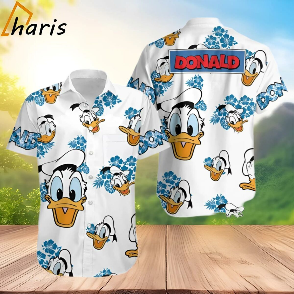 Donald Duck Hibiscus Disney Hawaiian Shirt 2 3