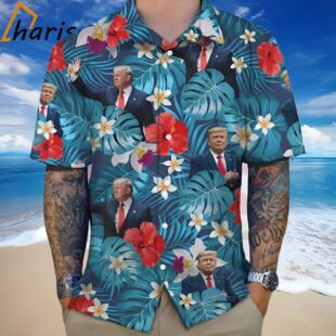 Donald Trump Photo Tropical Style Hawaii Shirt 1 1