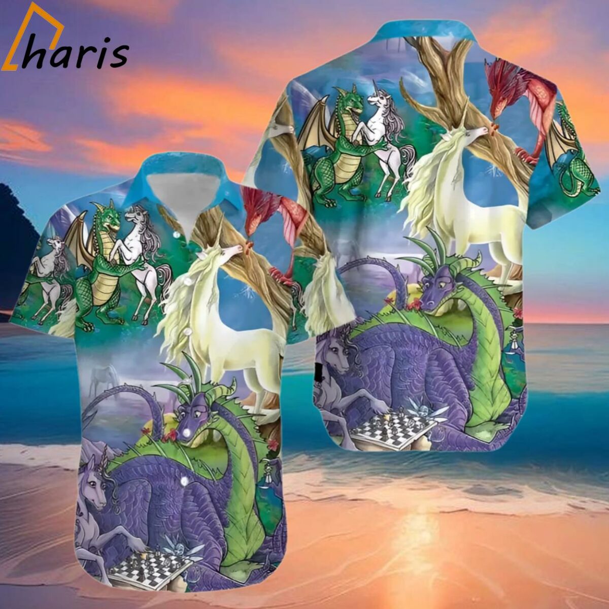 Dragon Unicorn Love Hawaiian Shirt 2 2