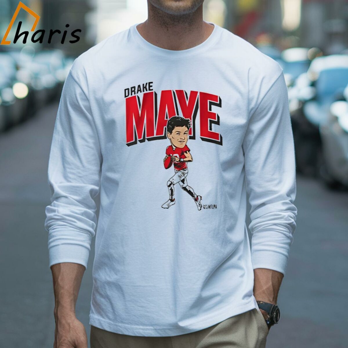 Drake Maye Caricature 2024 T shirt 3 Long sleeve shirt