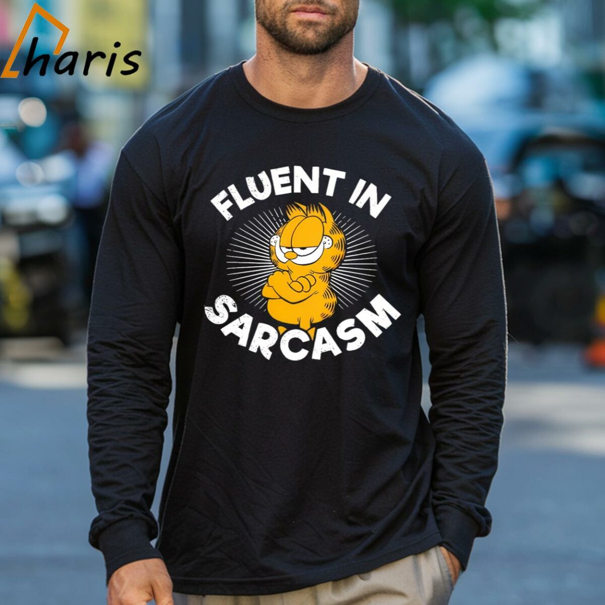 Fluent In Sarcasm Garfield Shirt 3 Long sleeve shirt