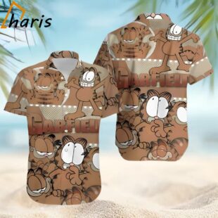 Garfield Character Vacation Hawaiian 3D Print Shirt 1 1