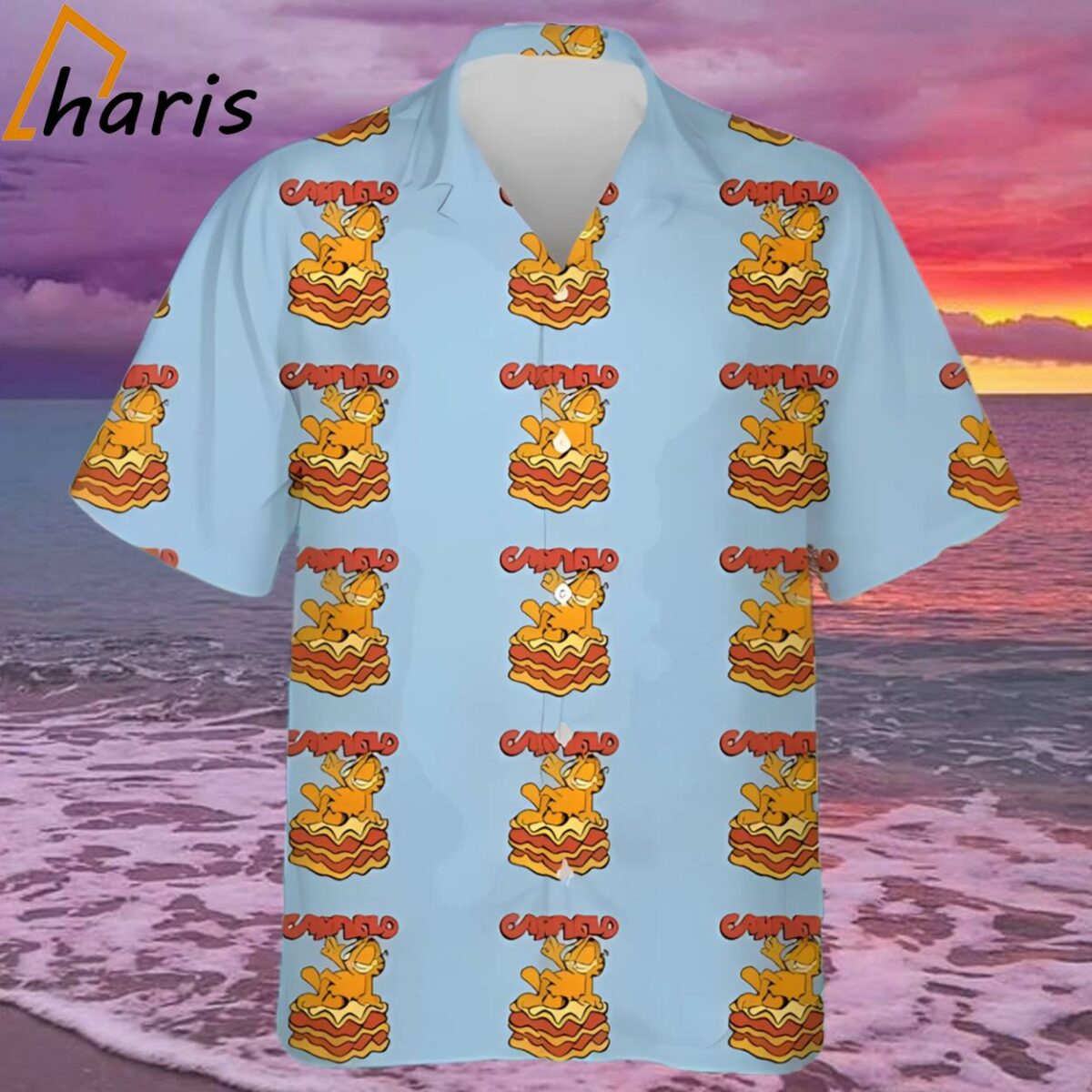 Garfield Lasagna Slice Garfield Pose Classic Hawaiians Shirt