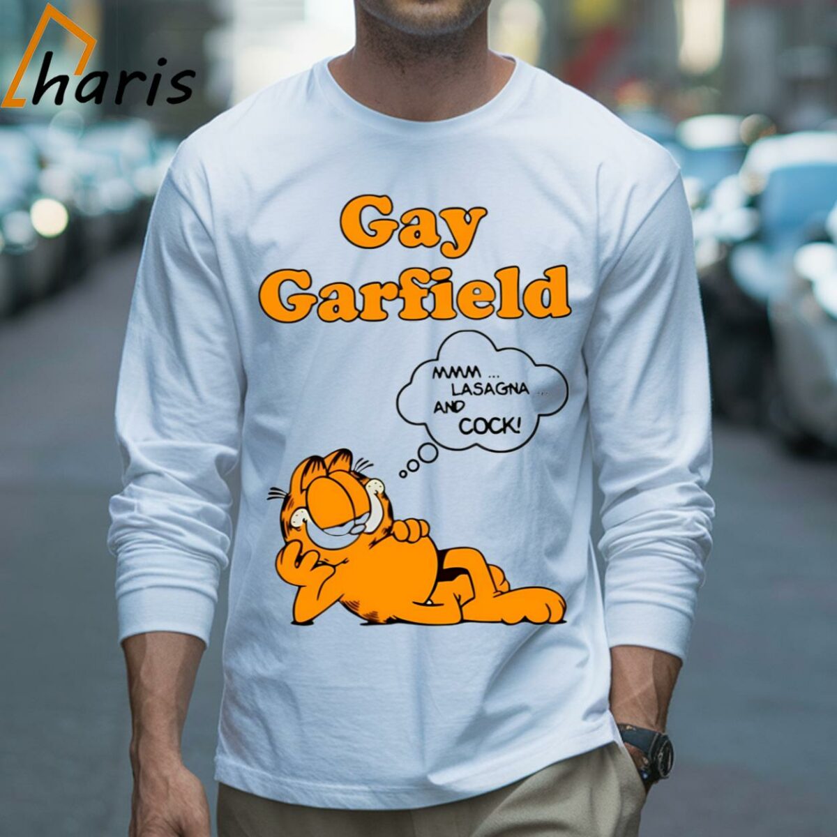Gay Garfield Mmm Lasagna And Cock Funny Unisex The Garfield T shirt 3 Long sleeve shirt