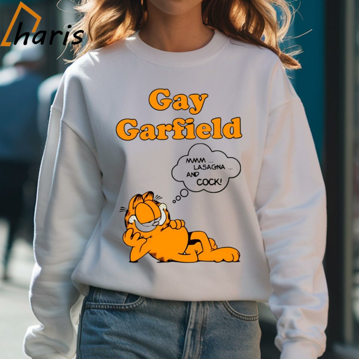 Gay Garfield Mmm Lasagna And Cock Funny Unisex The Garfield T shirt 4 Sweatshirt