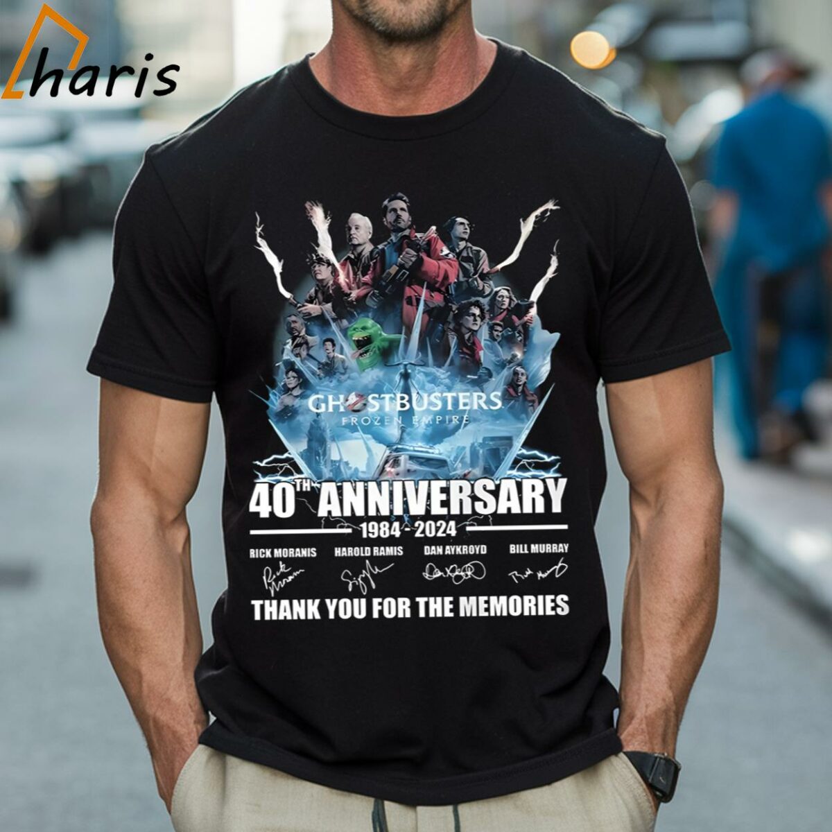Ghostbusters Frozen Empire 40th Anniversary Signature T shirt 1 Shirt