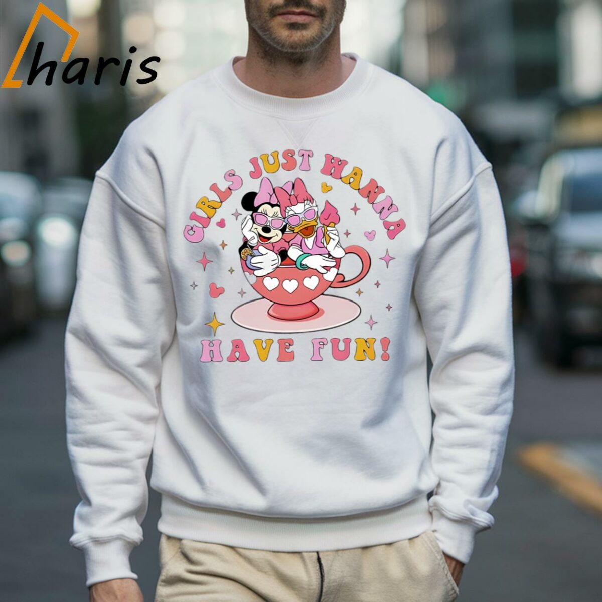 Girls Just Wanna Have Fun Minnie Mouse and Daisy Duck Shirt 3 Sweatshirt