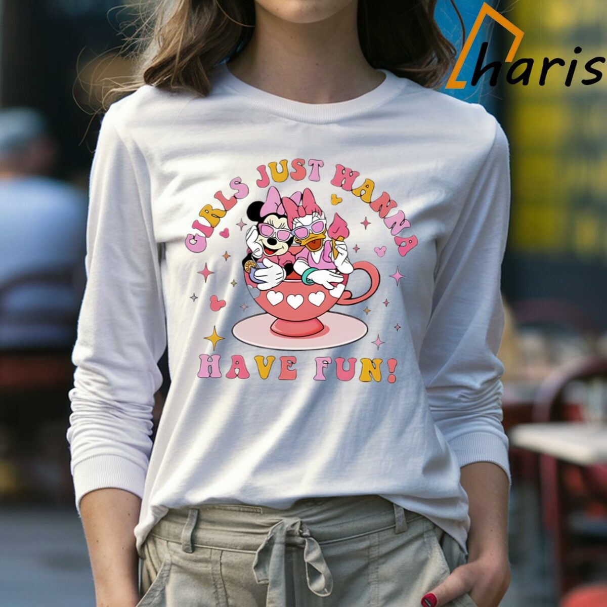 Girls Just Wanna Have Fun Minnie Mouse and Daisy Duck Shirt 4 Long sleeve Shirt
