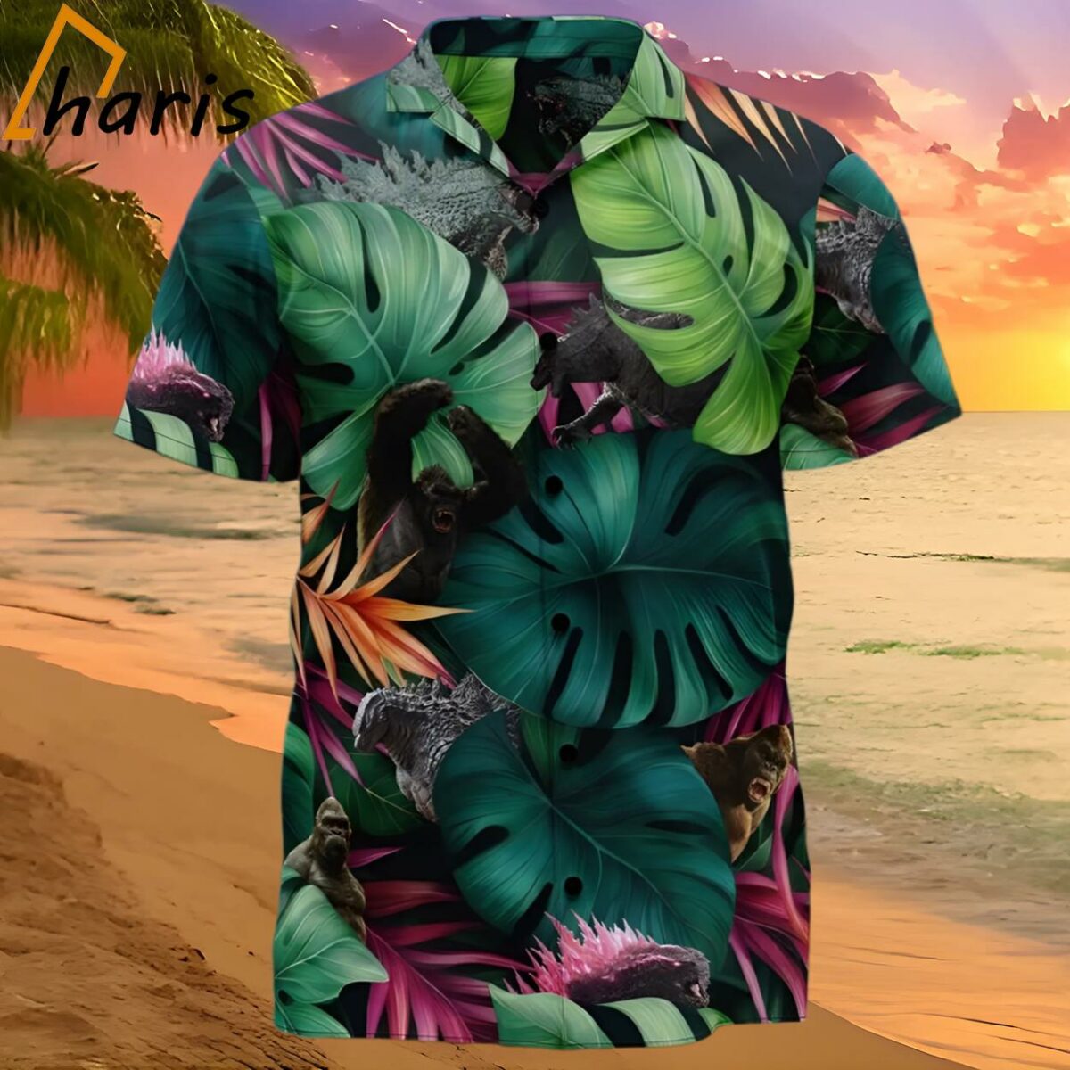Godzilla x Kong Tropical Hawaiian Shirt Gozilla Movies 2024 Gift 2 2