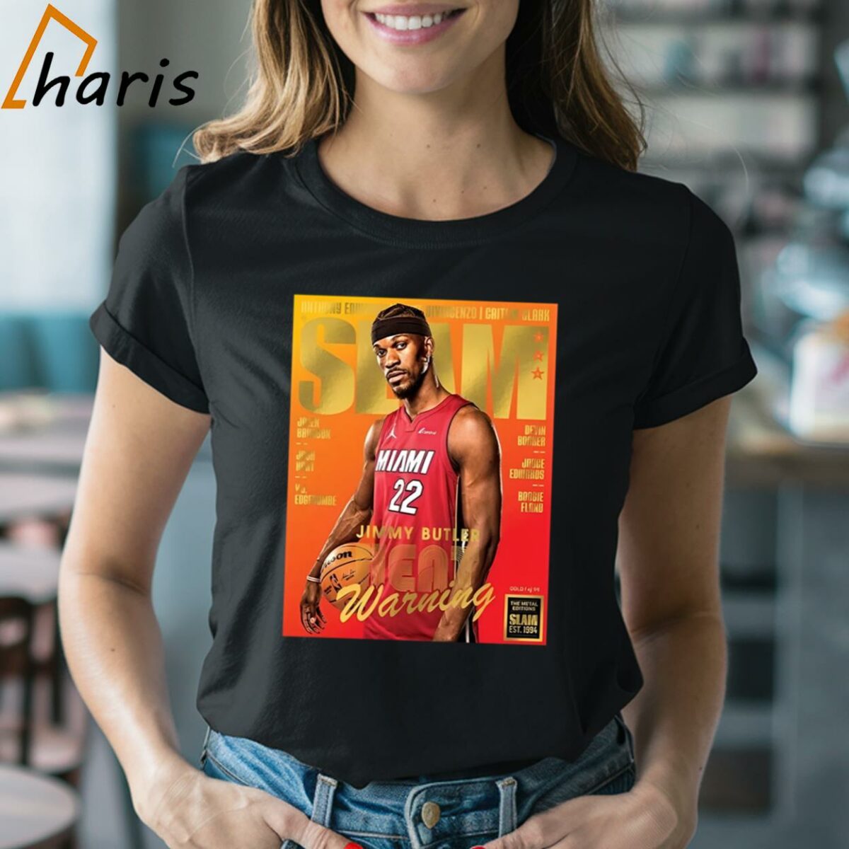 Gold Metal Jimmy Butler Miami Heat On Slam 249 Lastest Issues Cover Heat Warning T shirt 2 Shirt