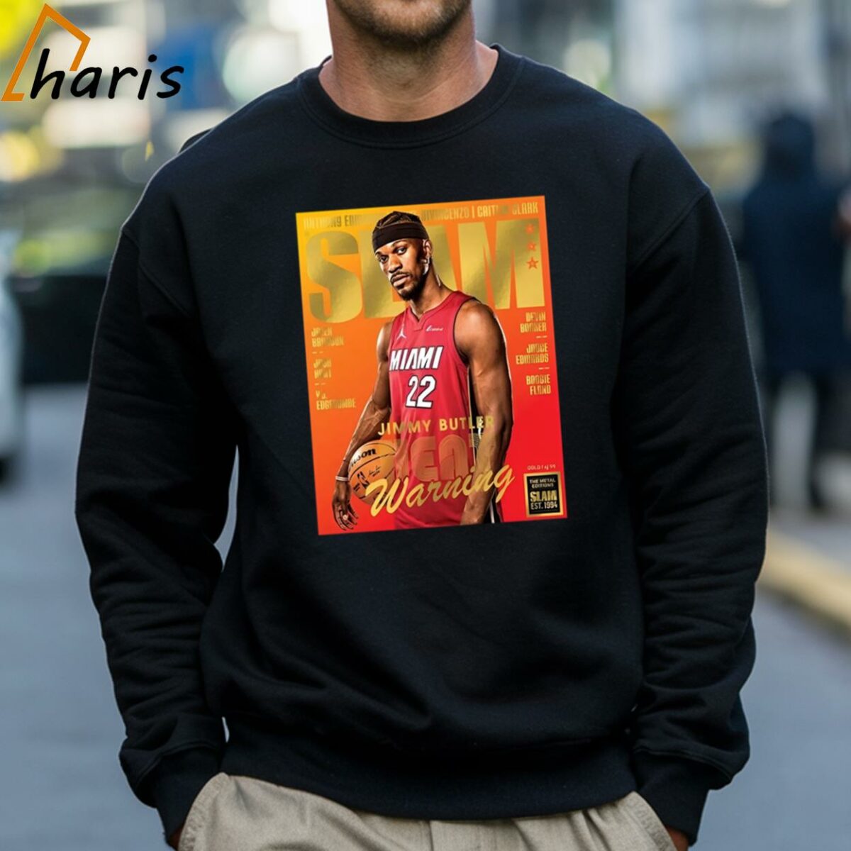 Gold Metal Jimmy Butler Miami Heat On Slam 249 Lastest Issues Cover Heat Warning T shirt 4 Sweatshirt