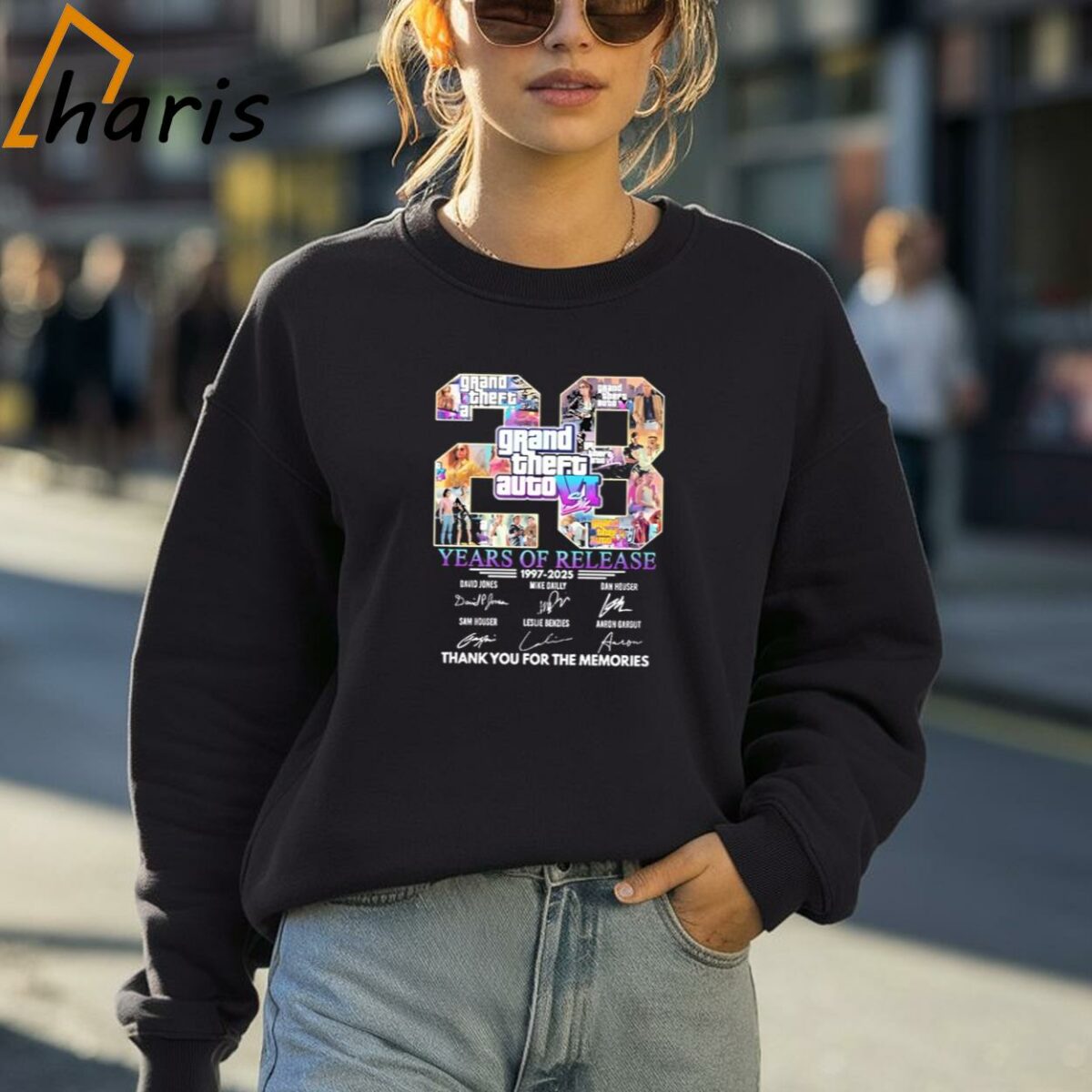 Grand Theft Auto VI Years Of Release 1997 2025 Thank You For The Memories T shirt 4 Sweatshirt