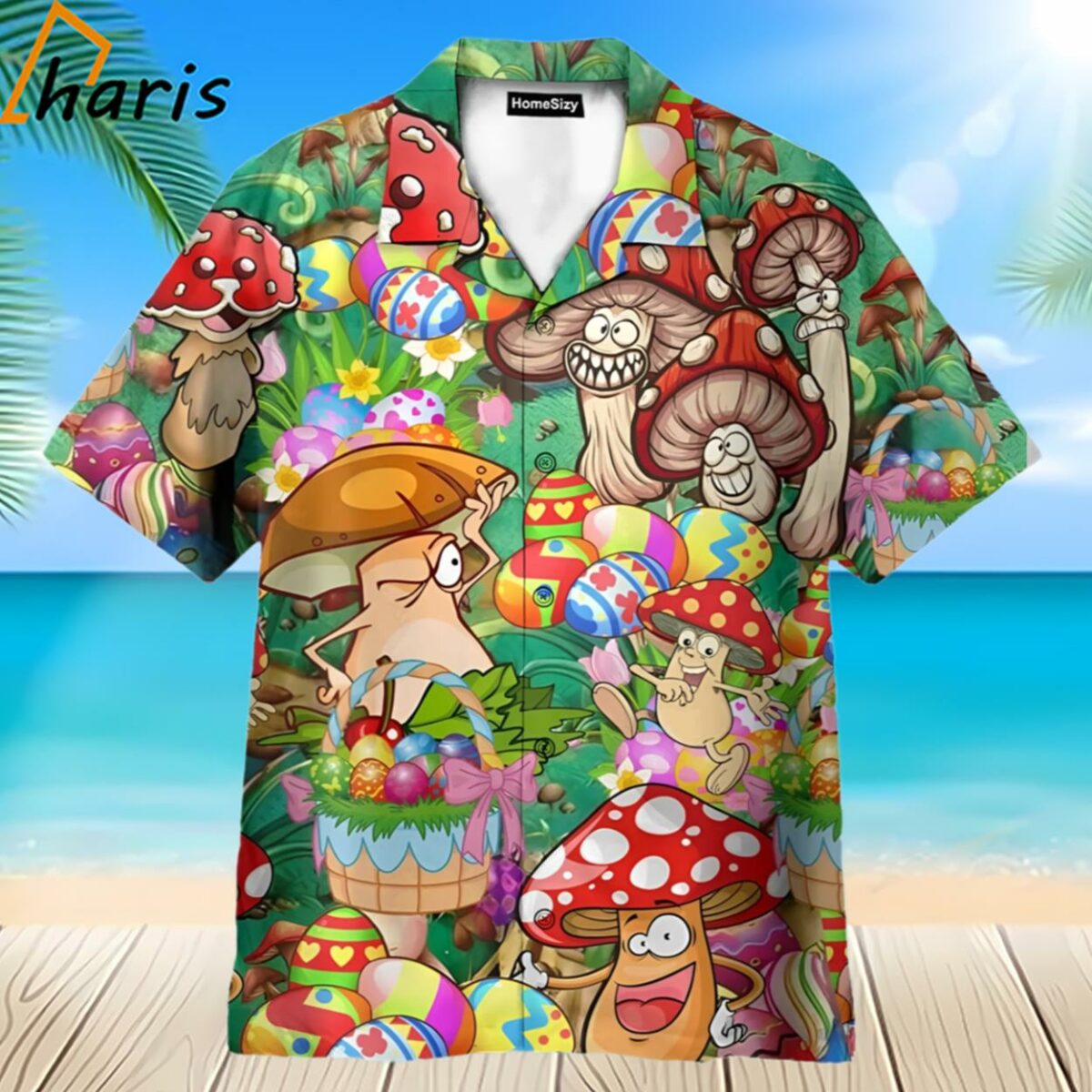 Happy Easter Hippie Mushroom Hawaiian Shirt 2 2