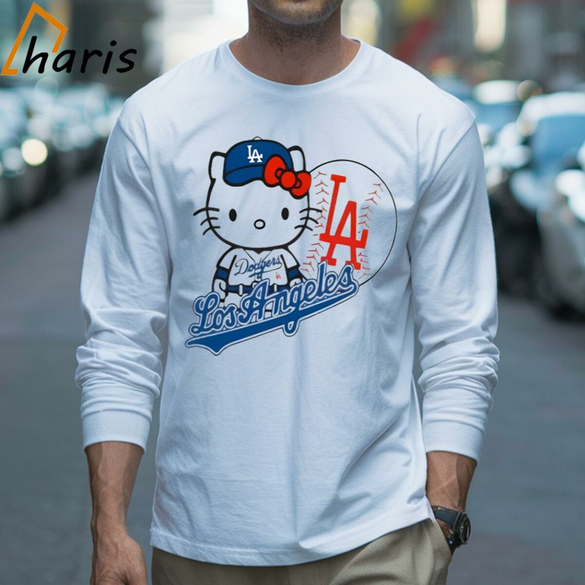 Hello Kitty Los Angeles Dodgers Baseball T shirt 3 Long sleeve shirt