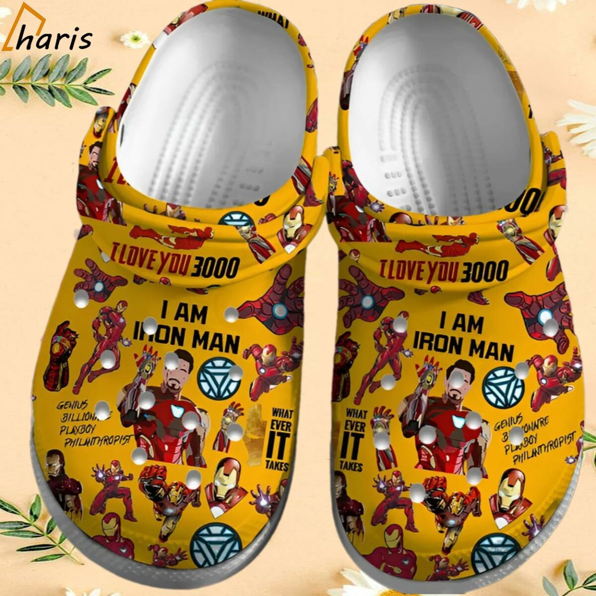 I Love You 3000 Marvel Iron Man Crocs For Kids Adults 1 1