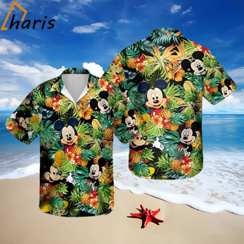 Iconic Mickey Pineapple Fruit Tropical Disney Hawaiian Shirt