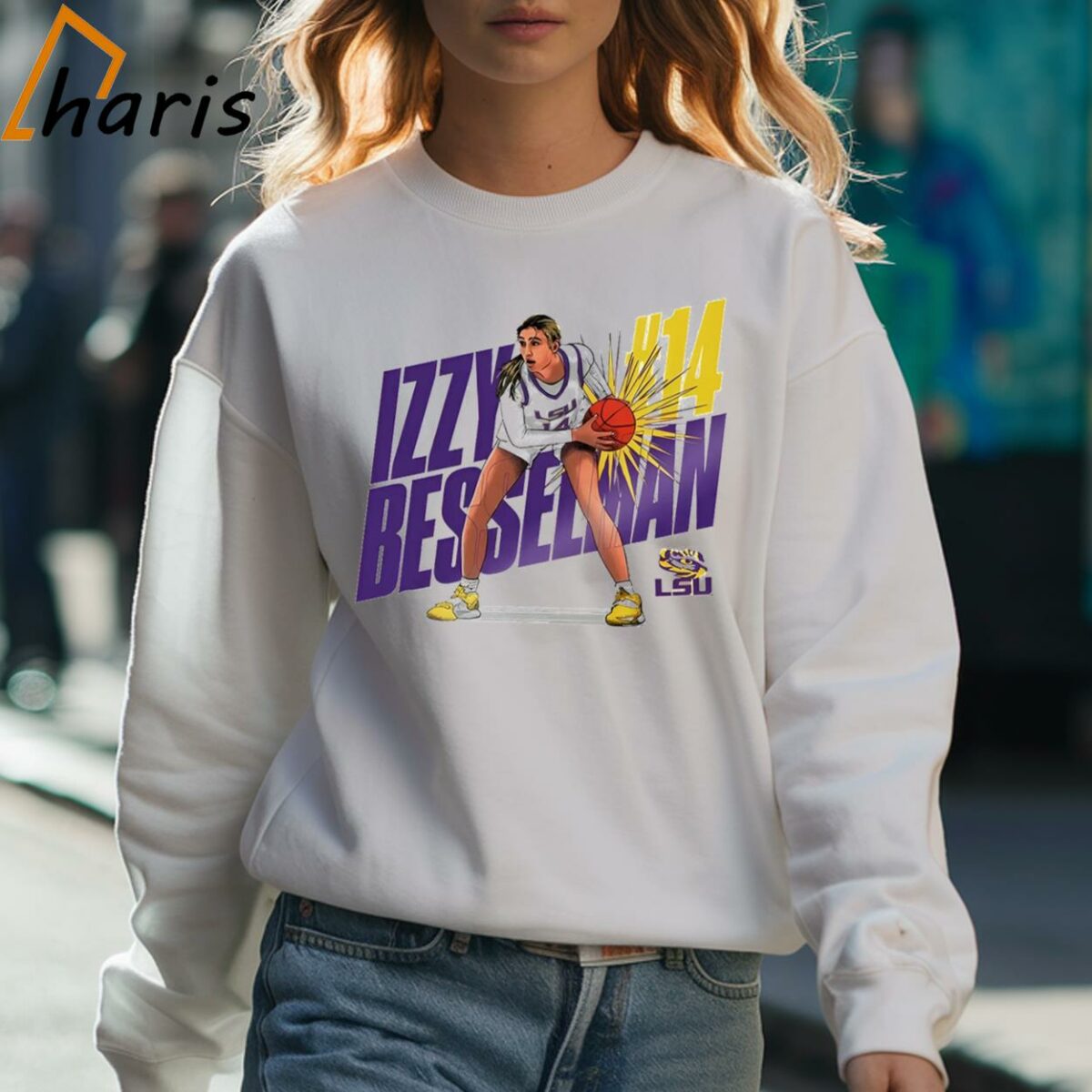 Izzy Besselman Lsu Tigers Basketball Cartoon Shirt 3 Sweatshirt