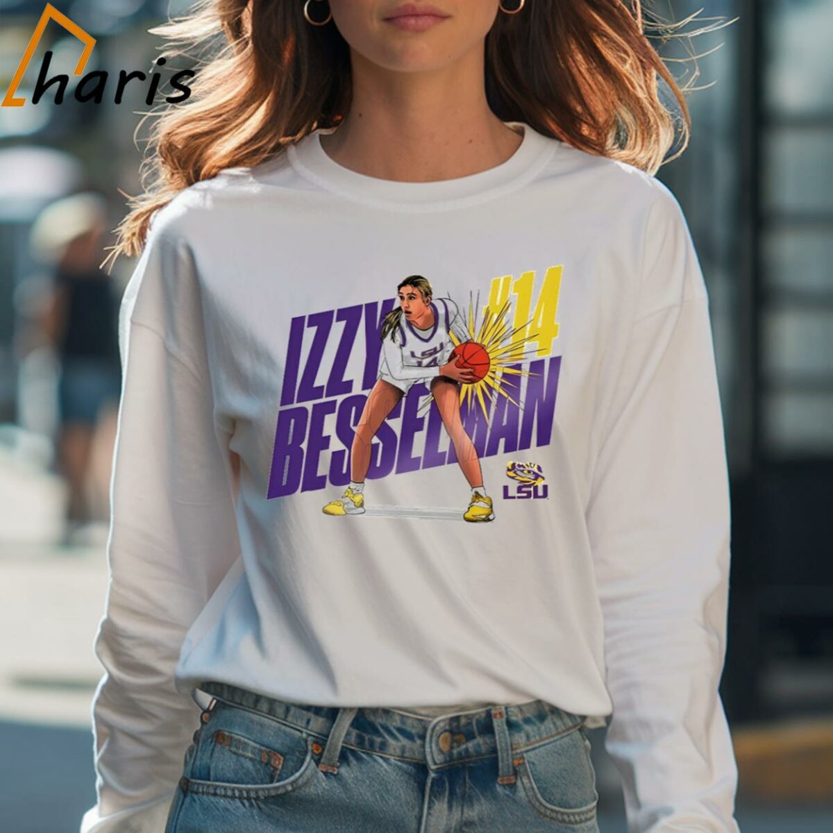 Izzy Besselman Lsu Tigers Basketball Cartoon Shirt 4 Long sleeve shirt