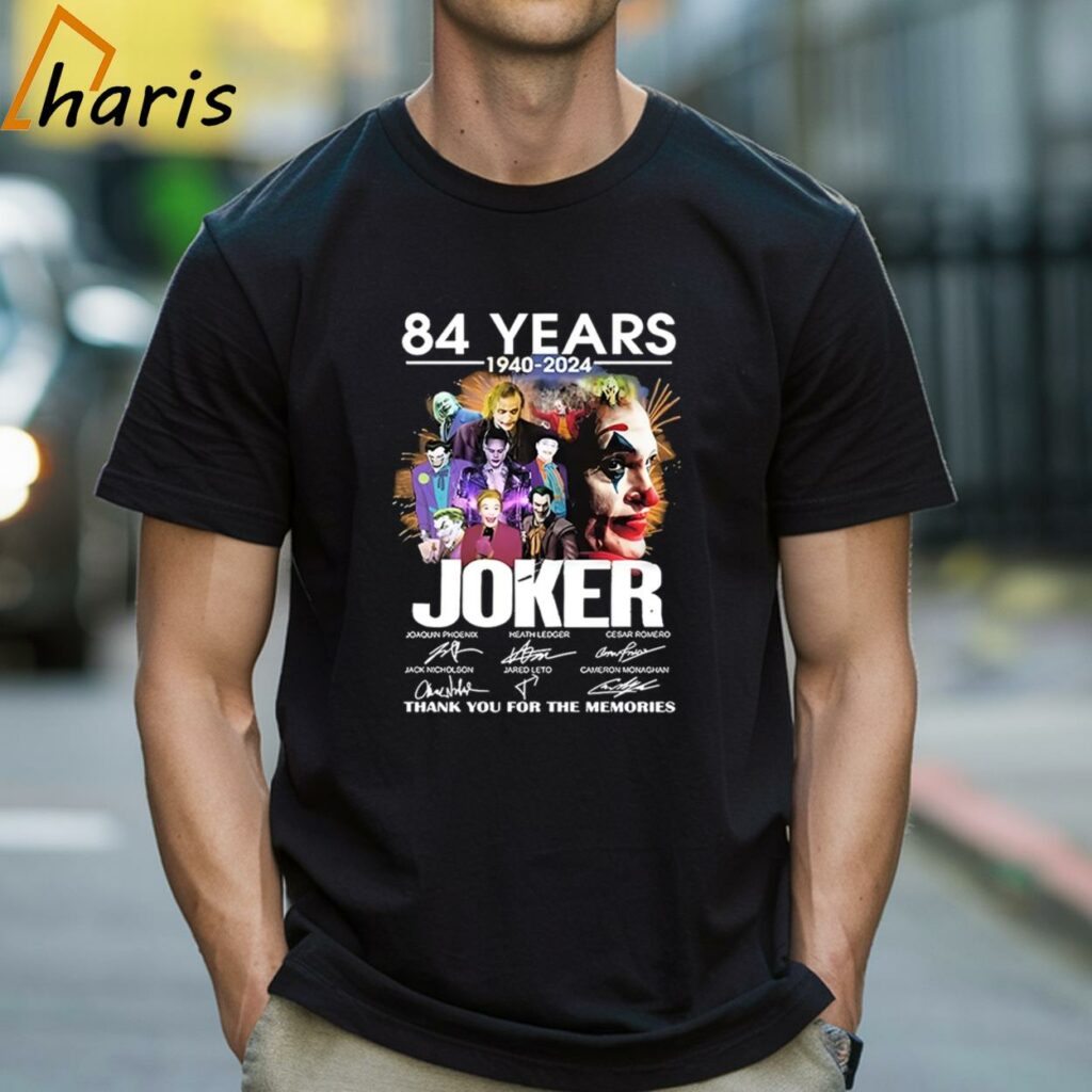 Joker 84 Years 1940-2024 Thank You For The Memories Signatures Shirt