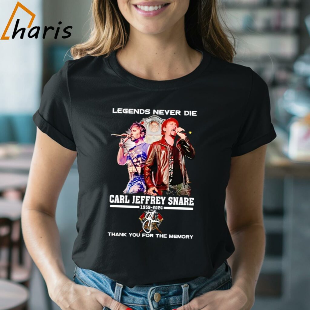 Legends Never Die Carl Jeffrey Snare 1959-2024 Thank You For The Memory Shirt
