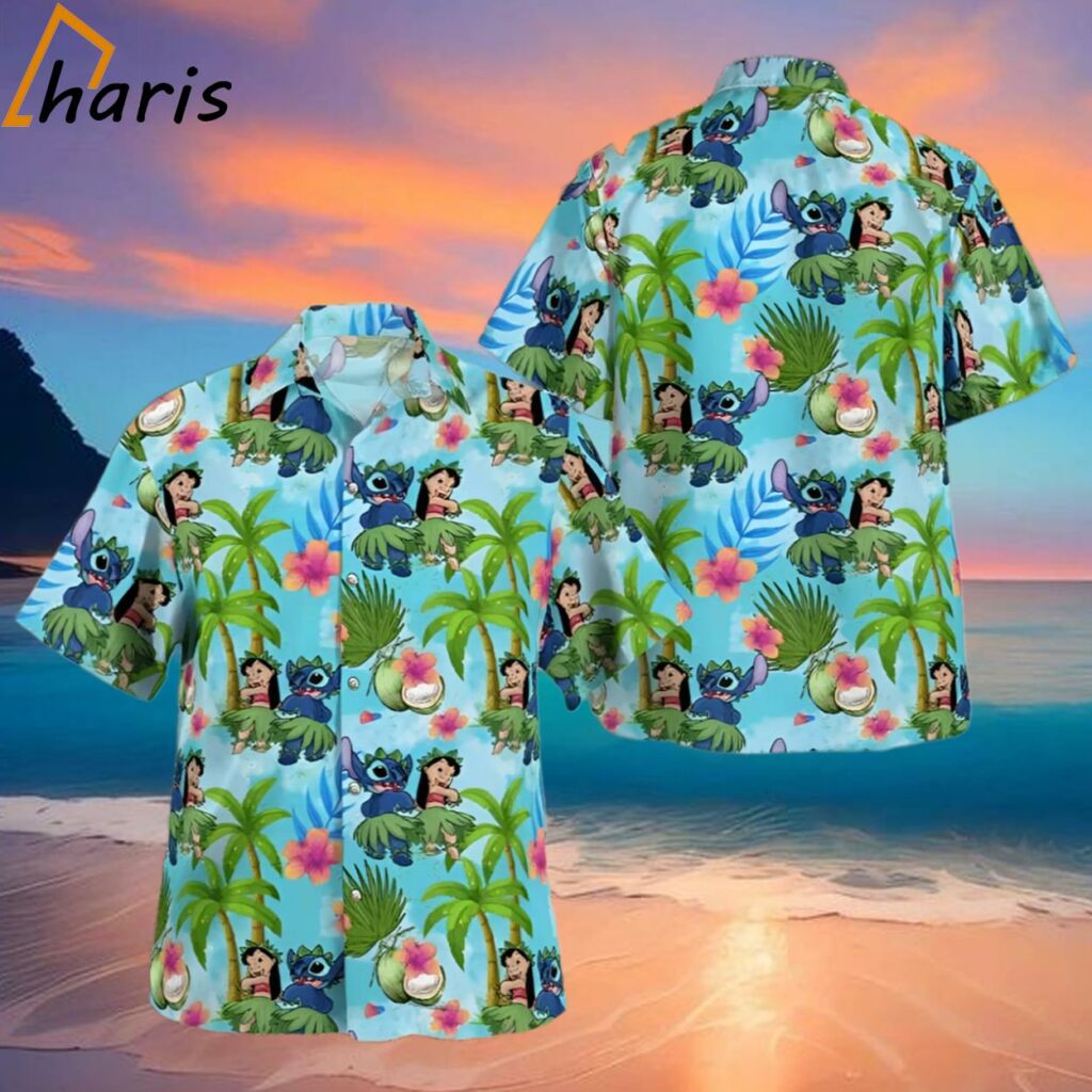 Lio And Stitch Coconut Hawaiian Shirt