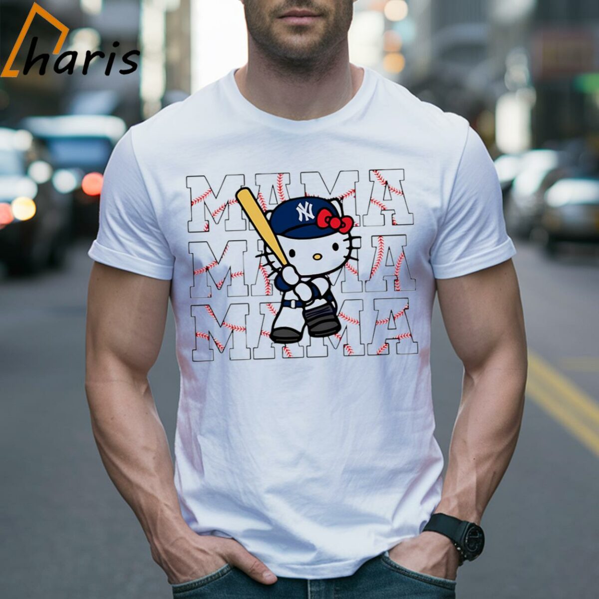 Mama Pose New York Yankees Baseball Hello Kitty Shirt 2 Shirt