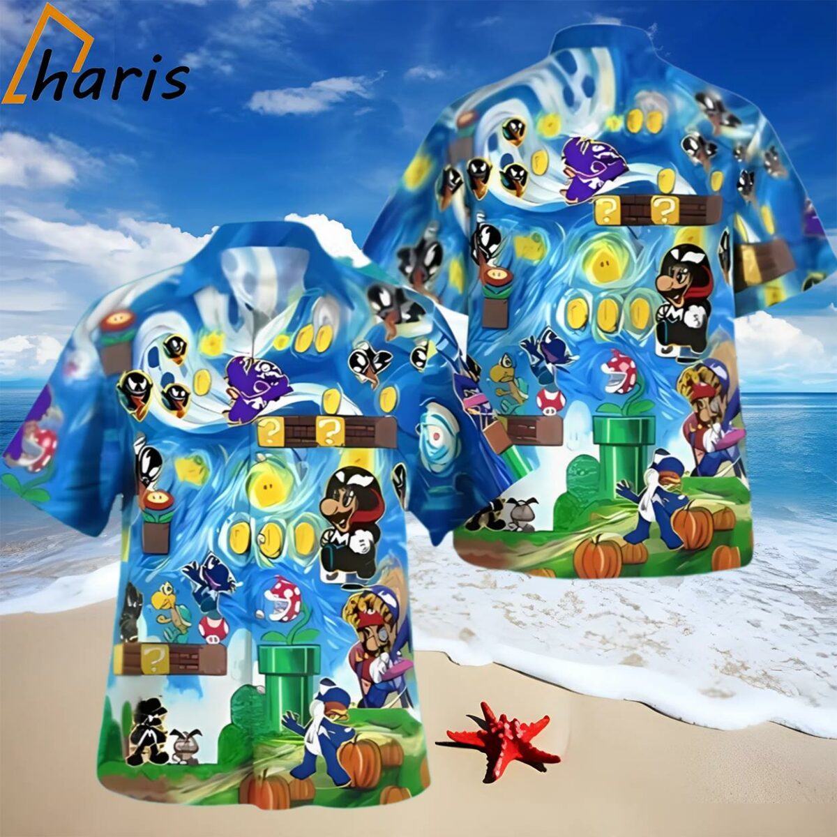 Mario Summer Vacation Hawaiian Shirt 1 1