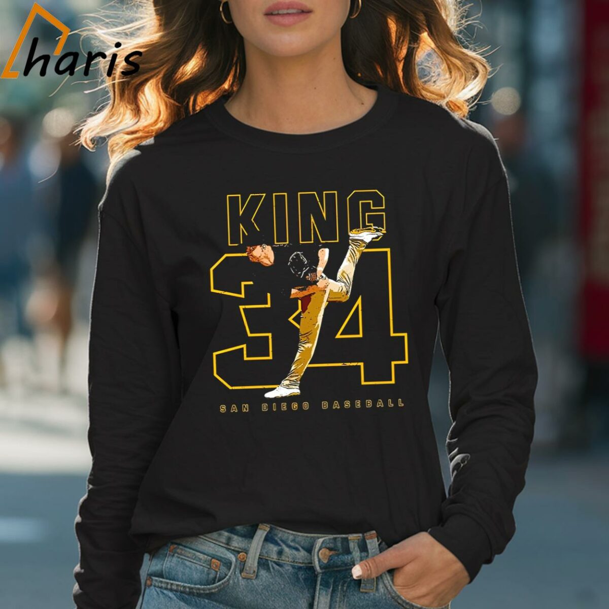 Michael King 34 San Diego Padres Baseball Shirt 4 Long sleeve shirt