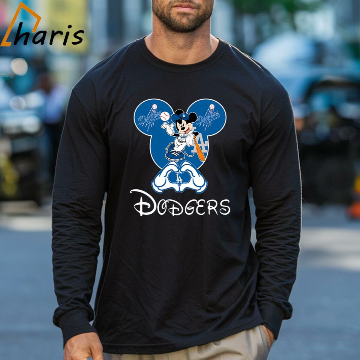 Mickey Loves Los Angeles Dodgers Heart Disney T shirt 3 Long sleeve shirt