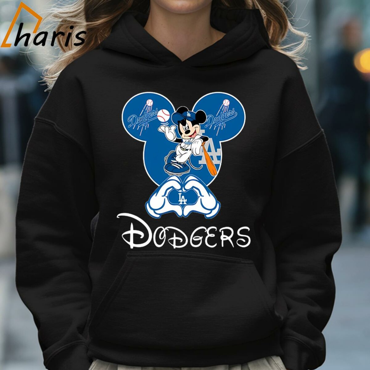 Mickey Loves Los Angeles Dodgers Heart Disney T shirt 5 Hoodie