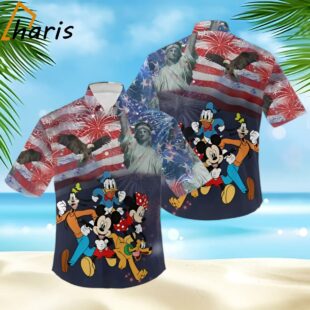 Mickey Minnie Goofy Donald 4th July Hawaiian Shirt