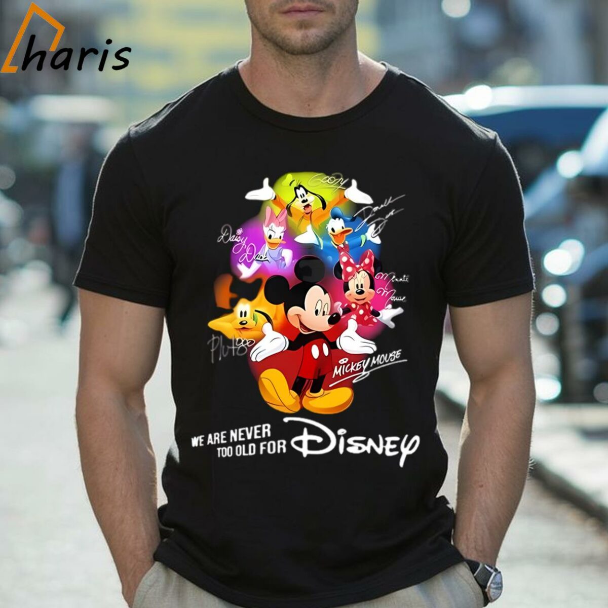 Mickey Mouse And Friend Signature We Are Never Too Old For Disney T shirt 2 Shirt
